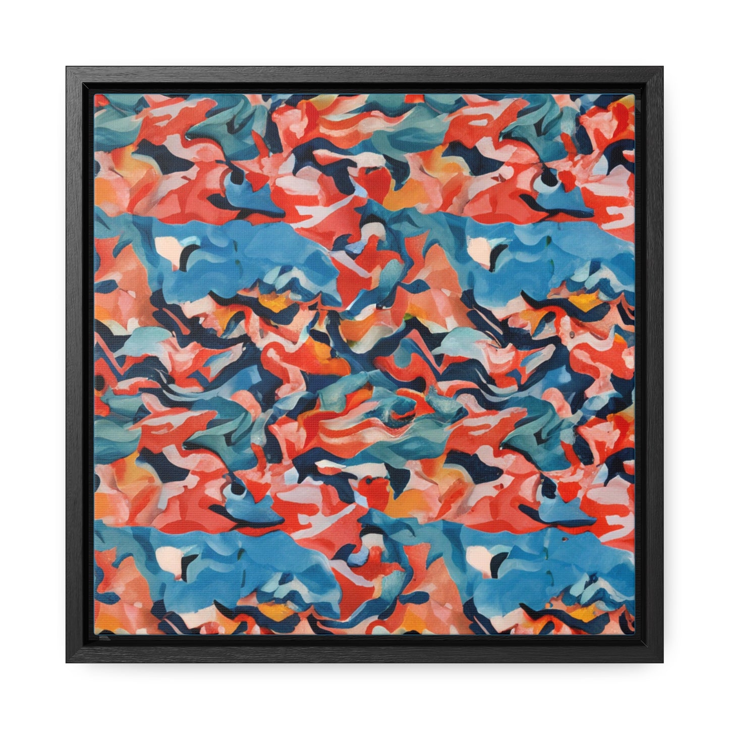 Caribbean Fall Gallery Canvas Wraps, Musuem Grade Square Frame Black or Walnut Finish