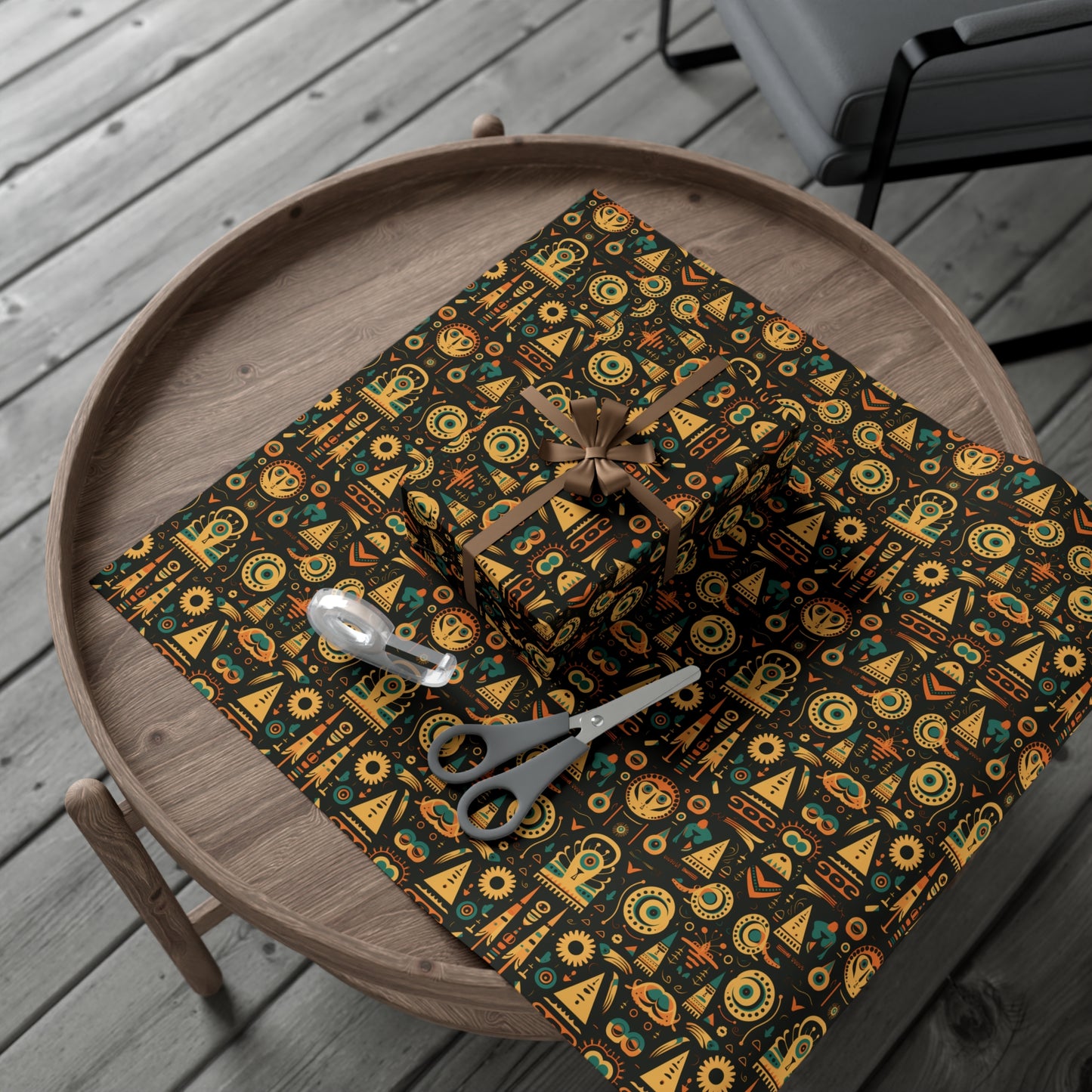 Fall Colors Egyptian Motif Gift Wrap Papers