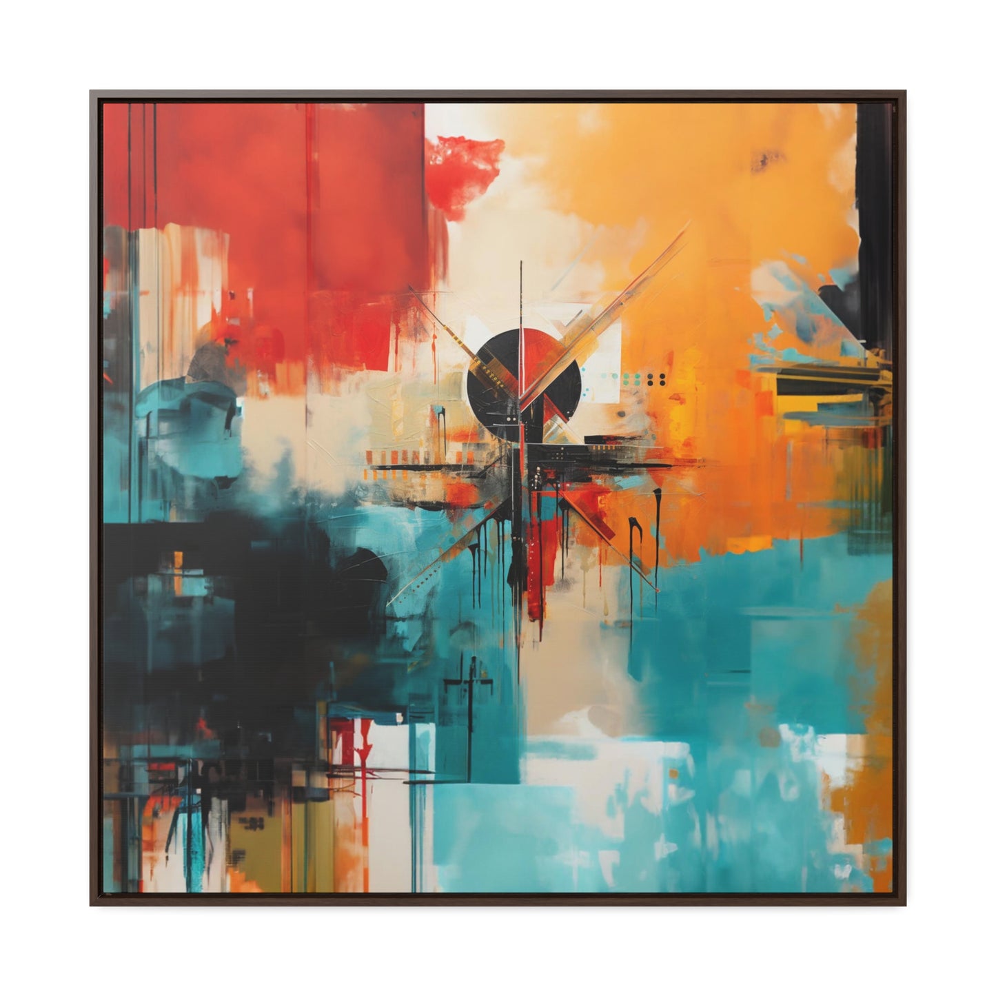 Native Roots Abstract Painting Gallery Canvas Wraps, Square Frame