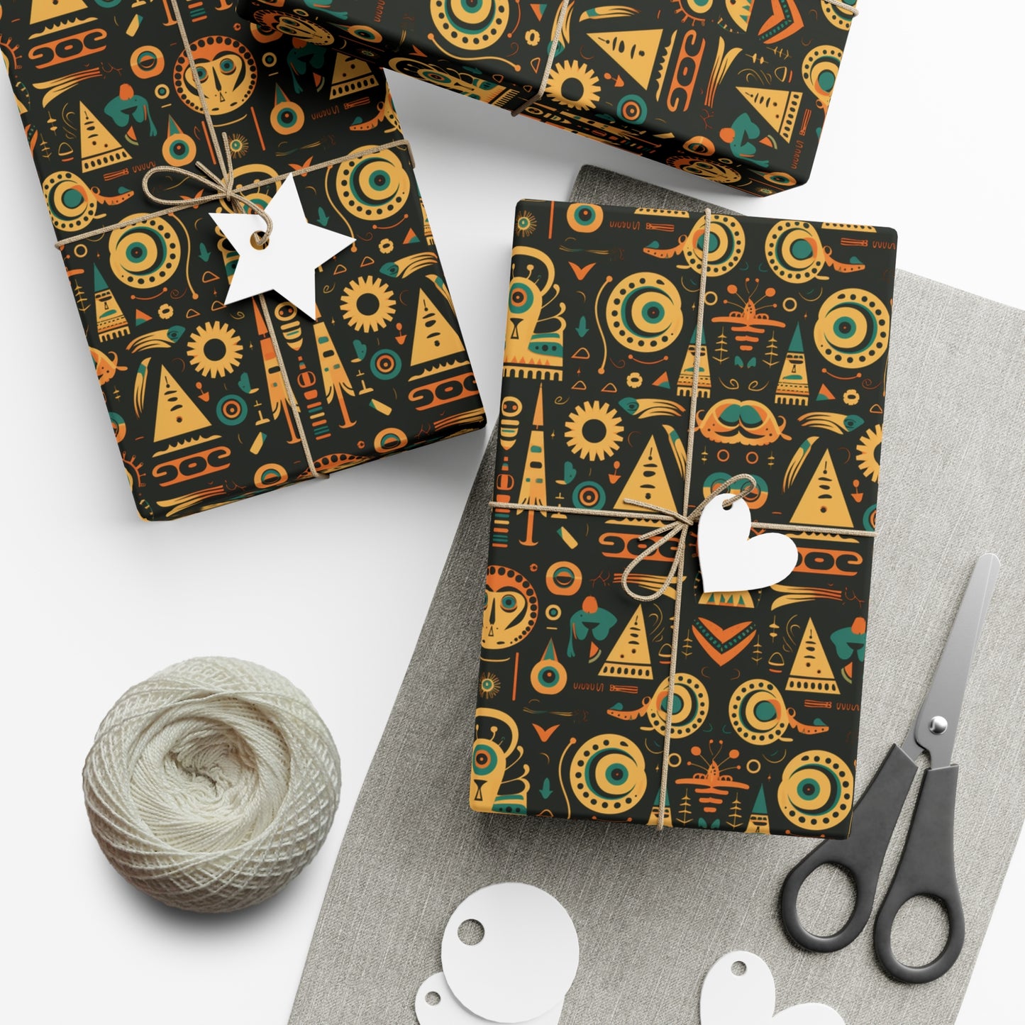 Fall Colors Egyptian Motif Gift Wrap Papers