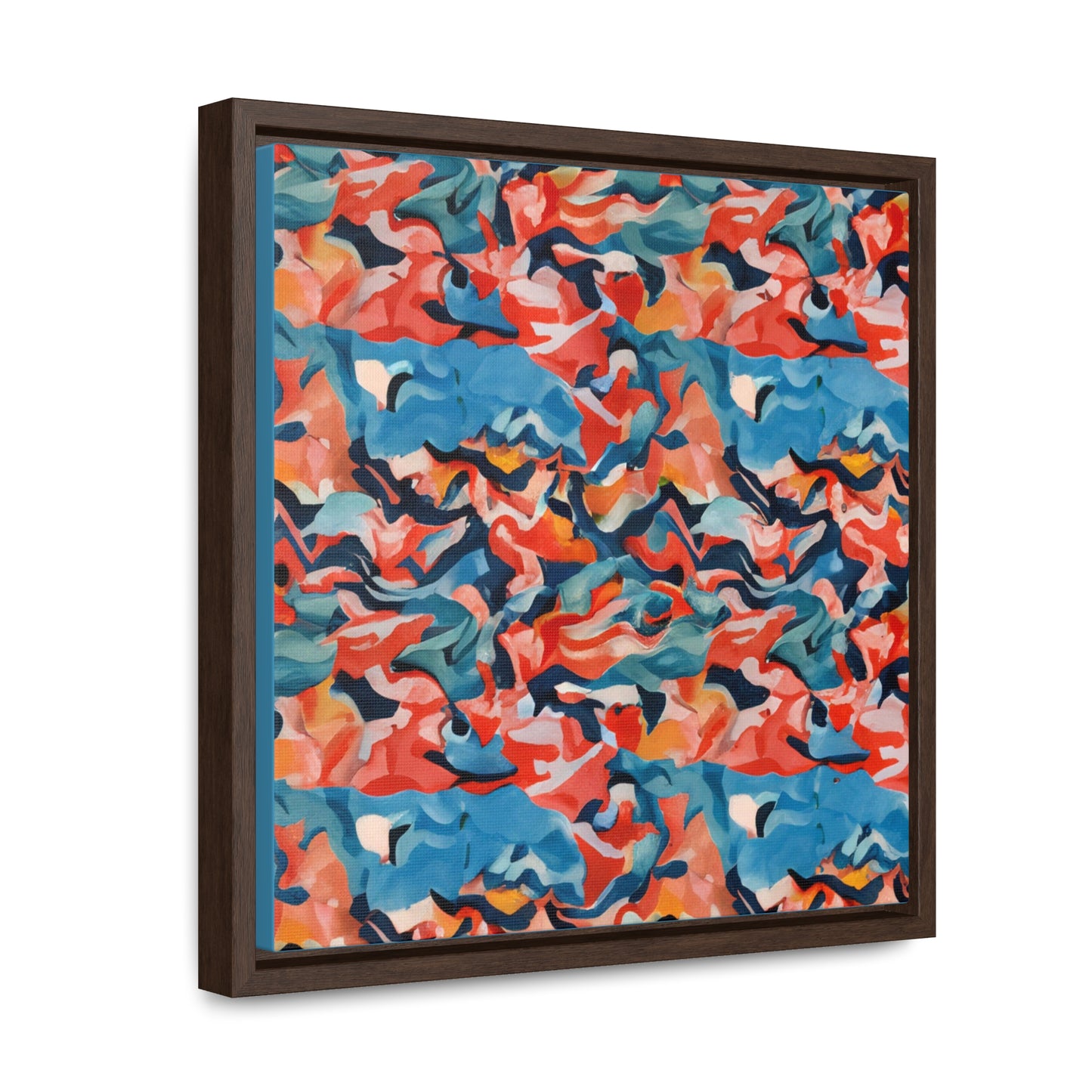 Caribbean Fall Gallery Canvas Wraps, Musuem Grade Square Frame Black or Walnut Finish