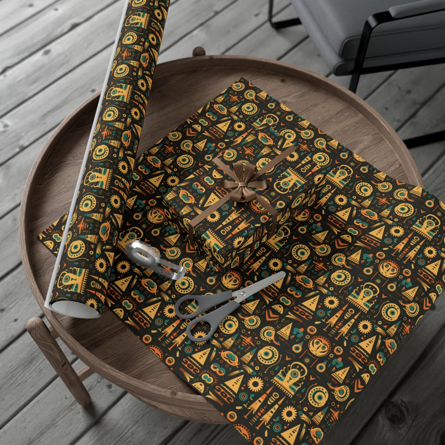 Fall Colors Egyptian Motif Gift Wrap Papers