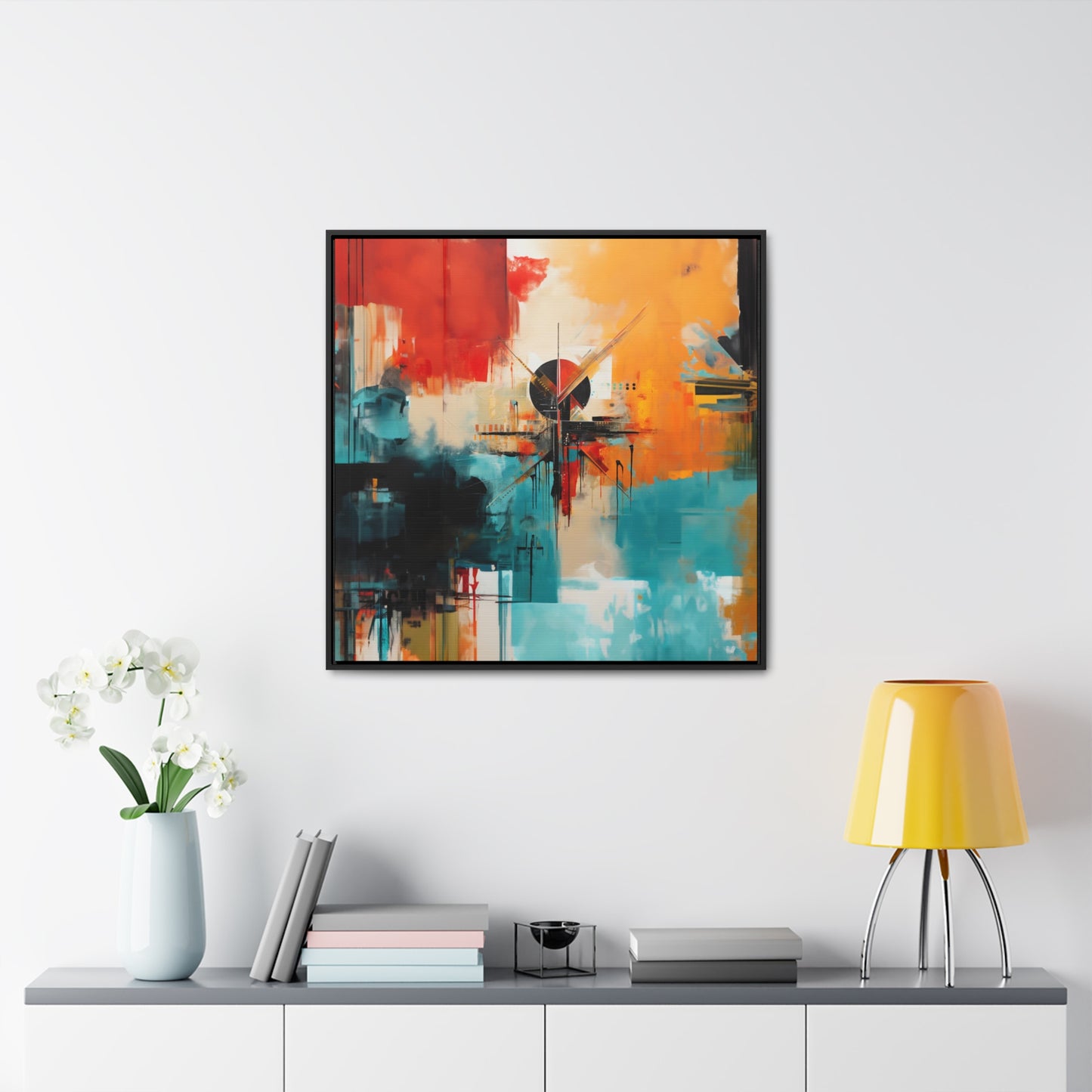 Native Roots Abstract Painting Gallery Canvas Wraps, Square Frame