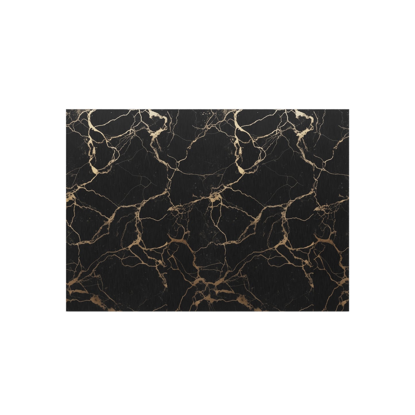 Black & Gold Marble Design Durable Rug