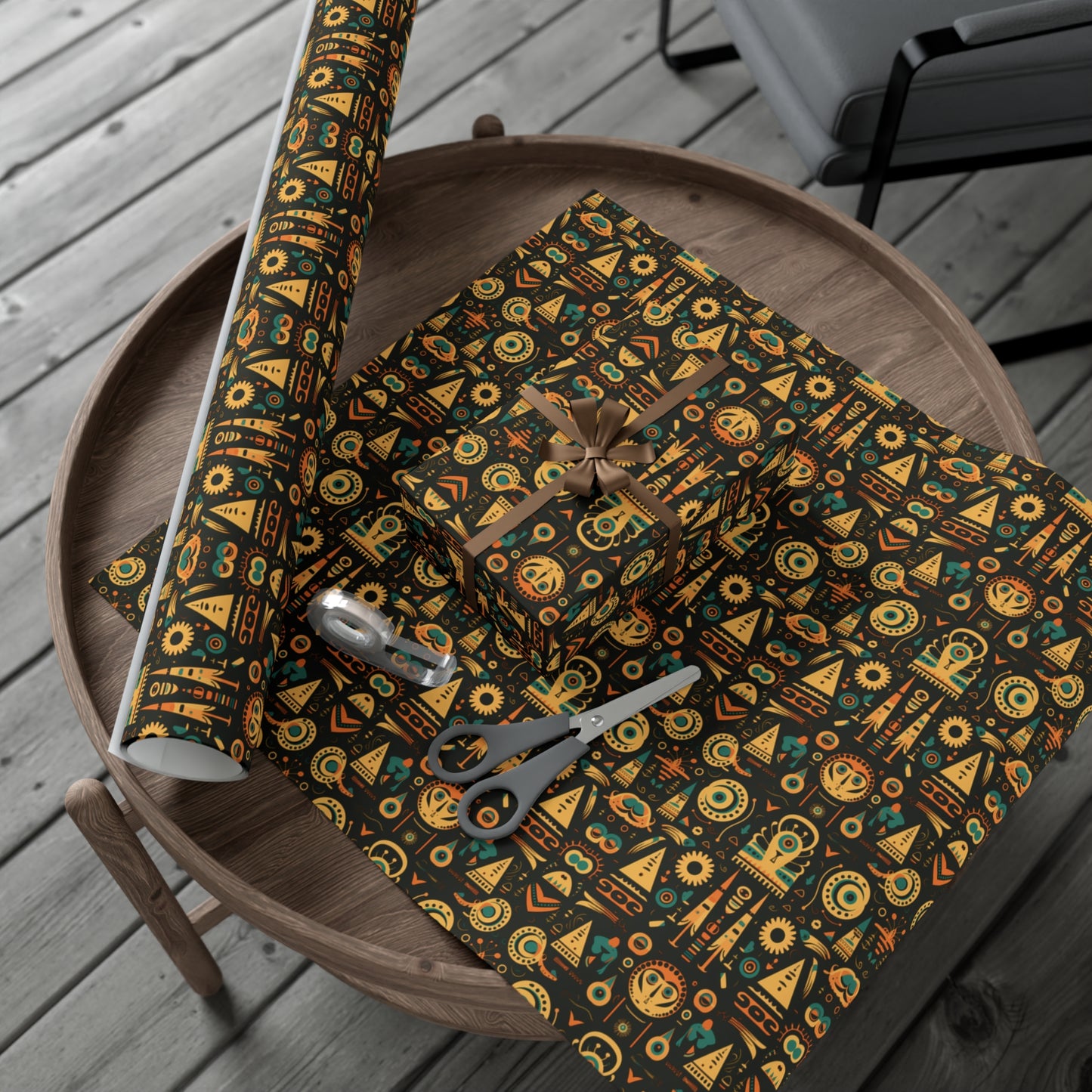 Fall Colors Egyptian Motif Gift Wrap Papers