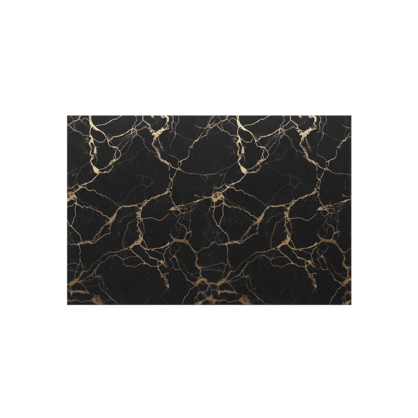 Black & Gold Marble Design Durable Rug