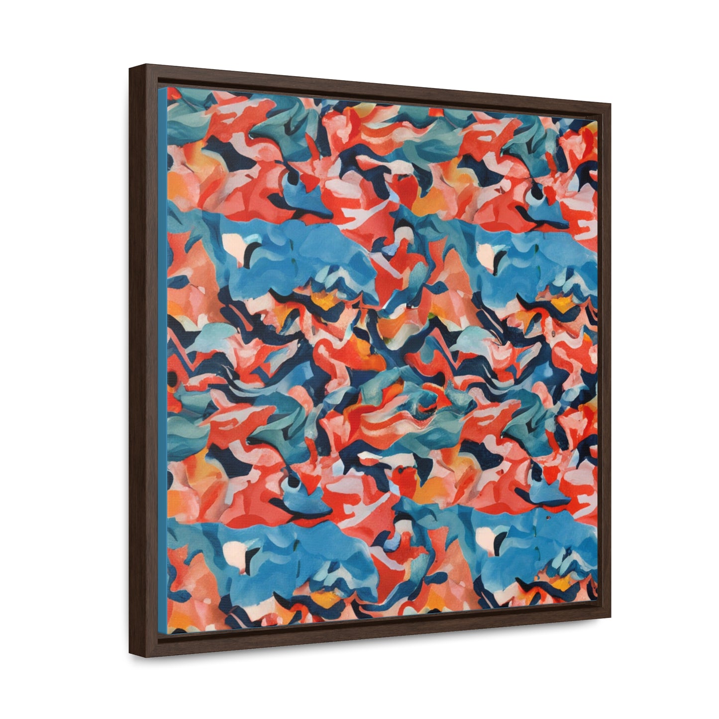 Caribbean Fall Gallery Canvas Wraps, Musuem Grade Square Frame Black or Walnut Finish