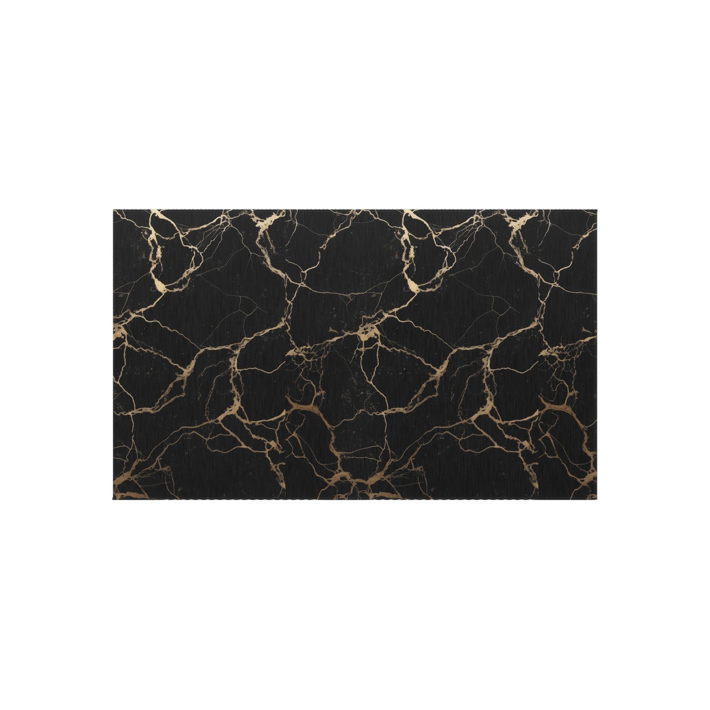 Black & Gold Marble Design Durable Rug