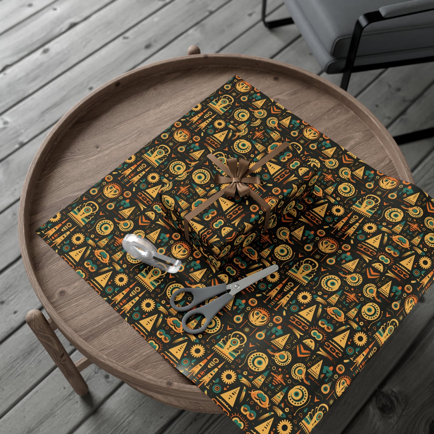 Fall Colors Egyptian Motif Gift Wrap Papers