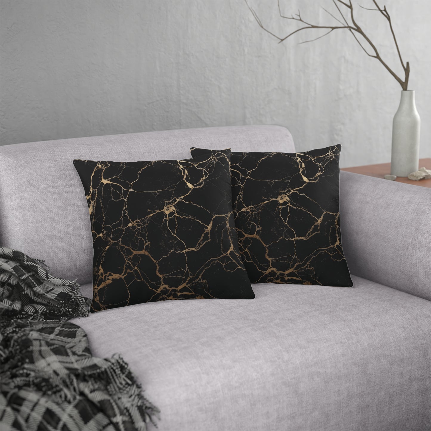 Black Marble Waterproof Pillows