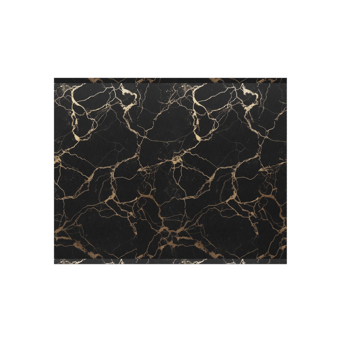 Black & Gold Marble Design Durable Rug