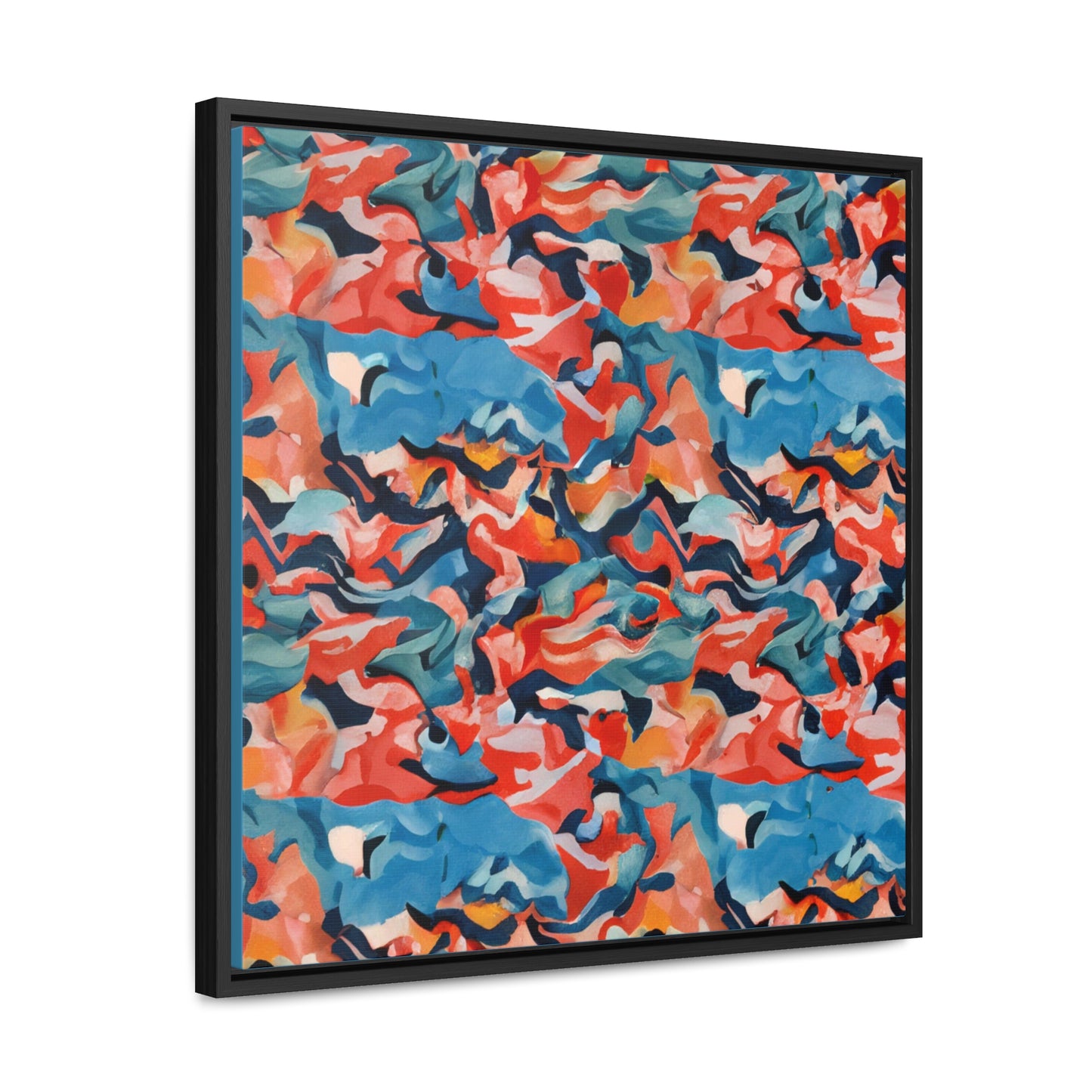 Caribbean Fall Gallery Canvas Wraps, Musuem Grade Square Frame Black or Walnut Finish