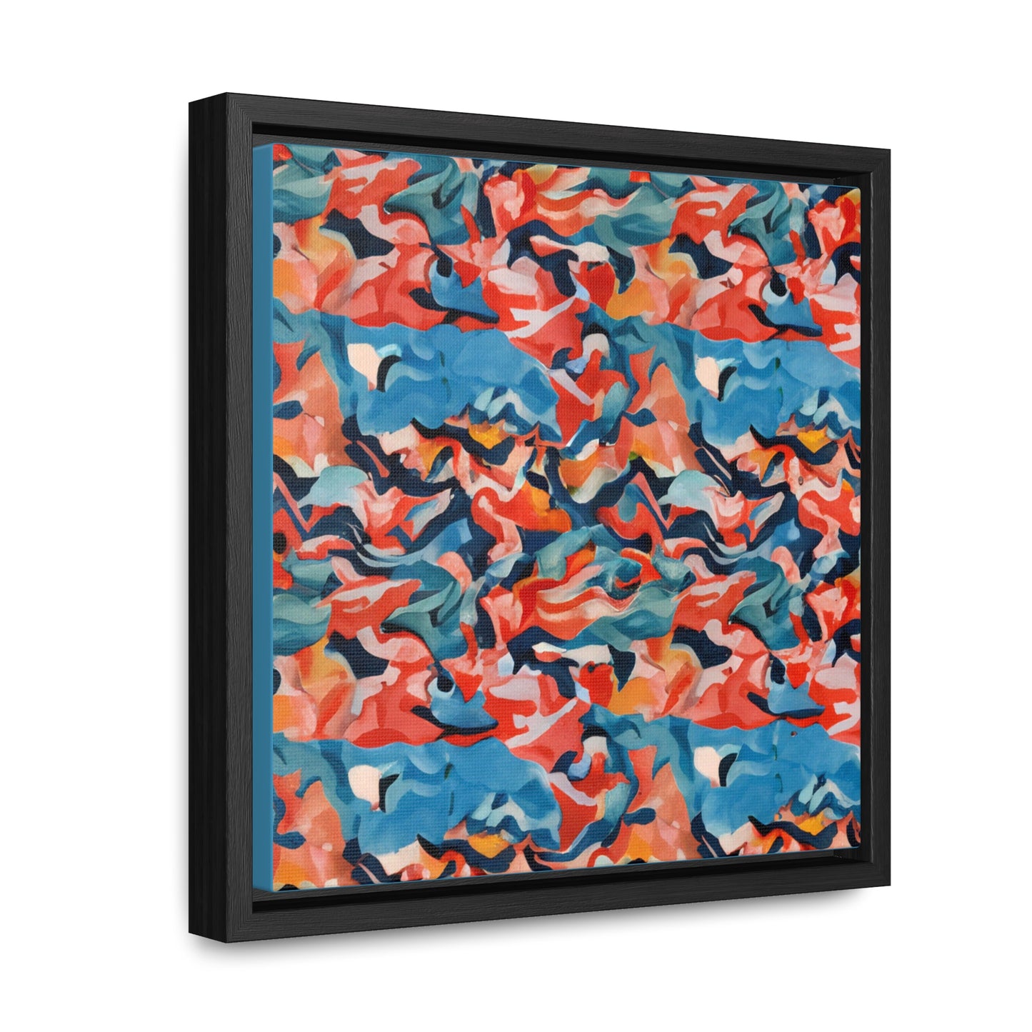 Caribbean Fall Gallery Canvas Wraps, Musuem Grade Square Frame Black or Walnut Finish