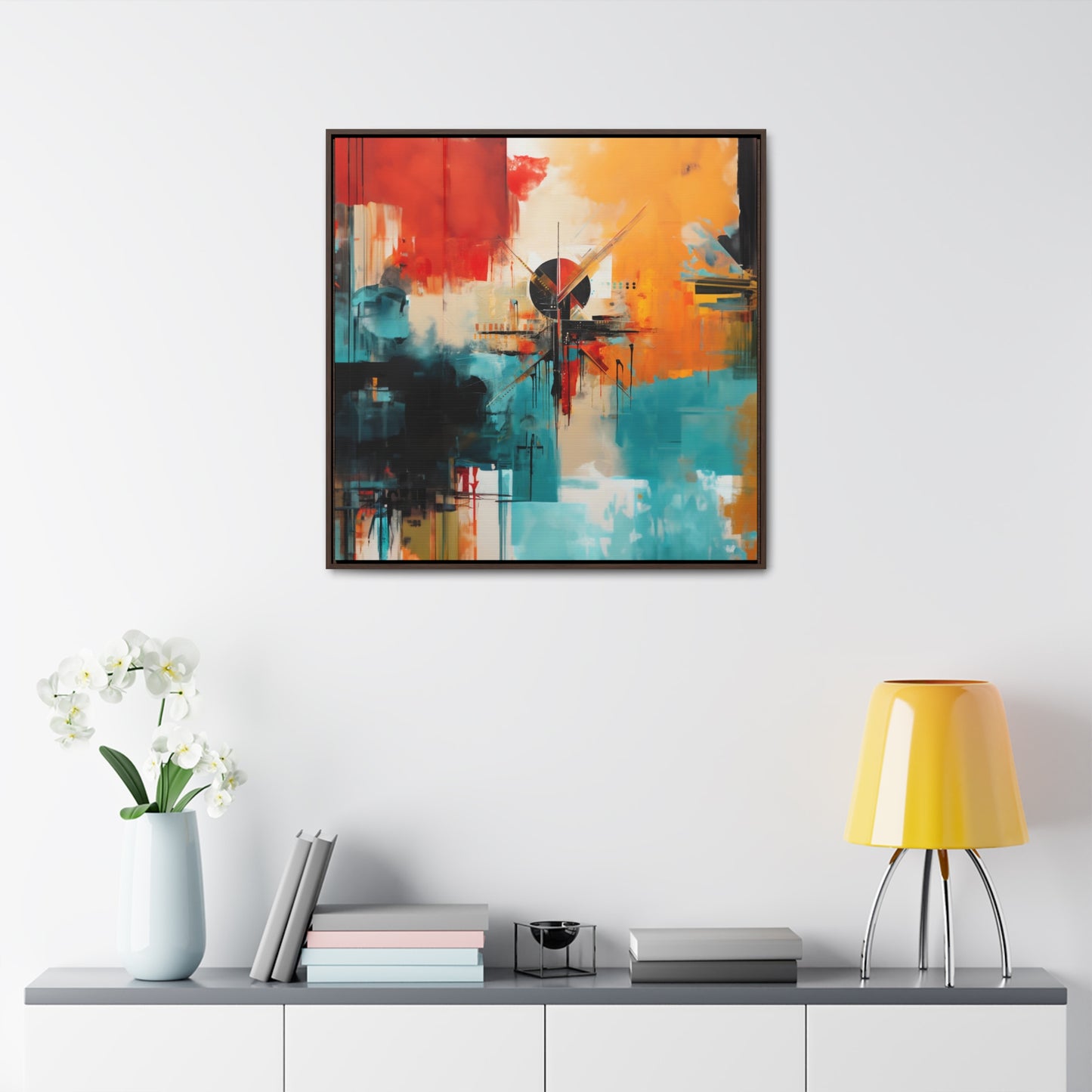 Native Roots Abstract Painting Gallery Canvas Wraps, Square Frame