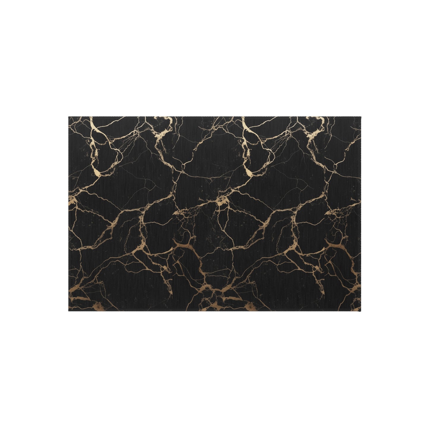 Black & Gold Marble Design Durable Rug