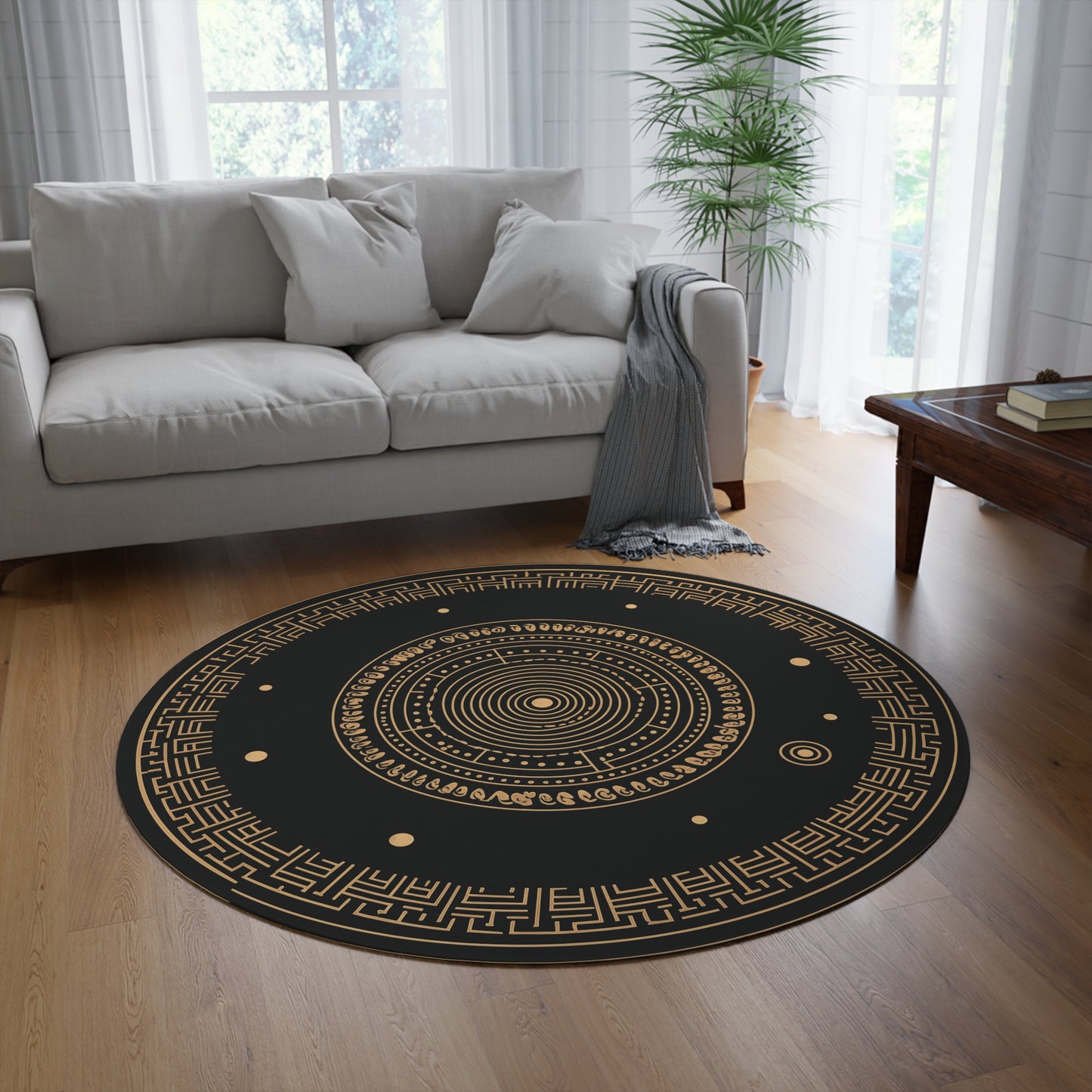 Futuristic Roman Empire Round Accent Rug